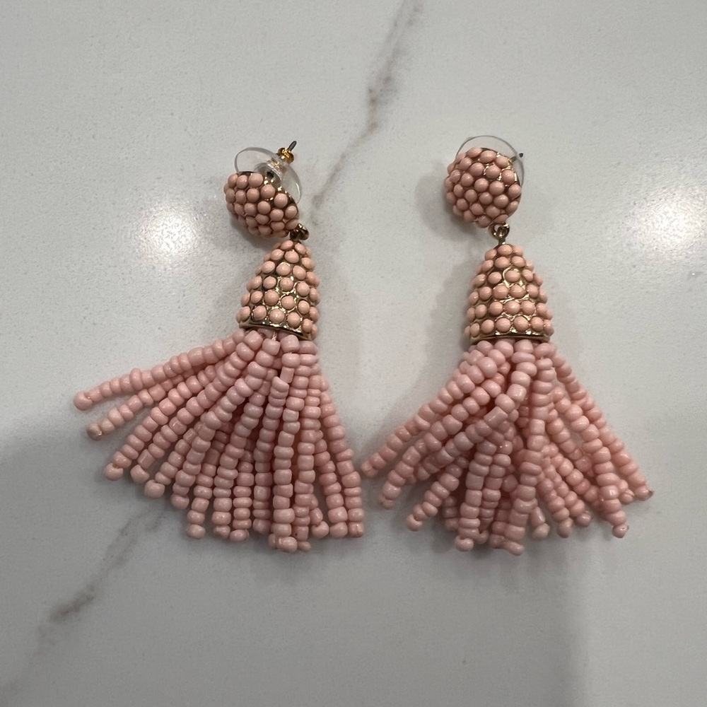 BaubleBar Blush Beaded Tassel Earrings